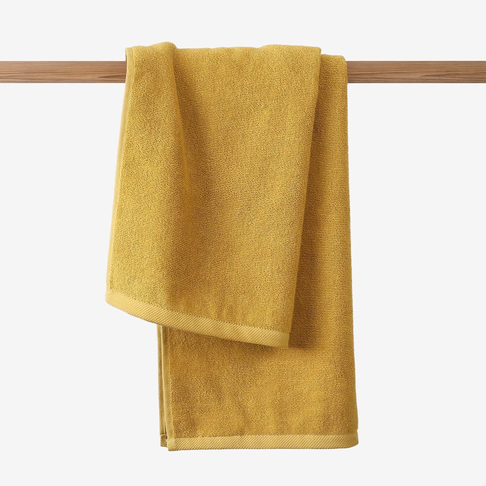Katoenen badstof handdoek / badhanddoek Soft zonder boord - mosterdgeel