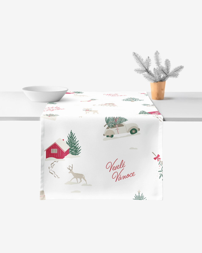 Kerst tafelloper van stevig katoen - Tsjechische Kerst
