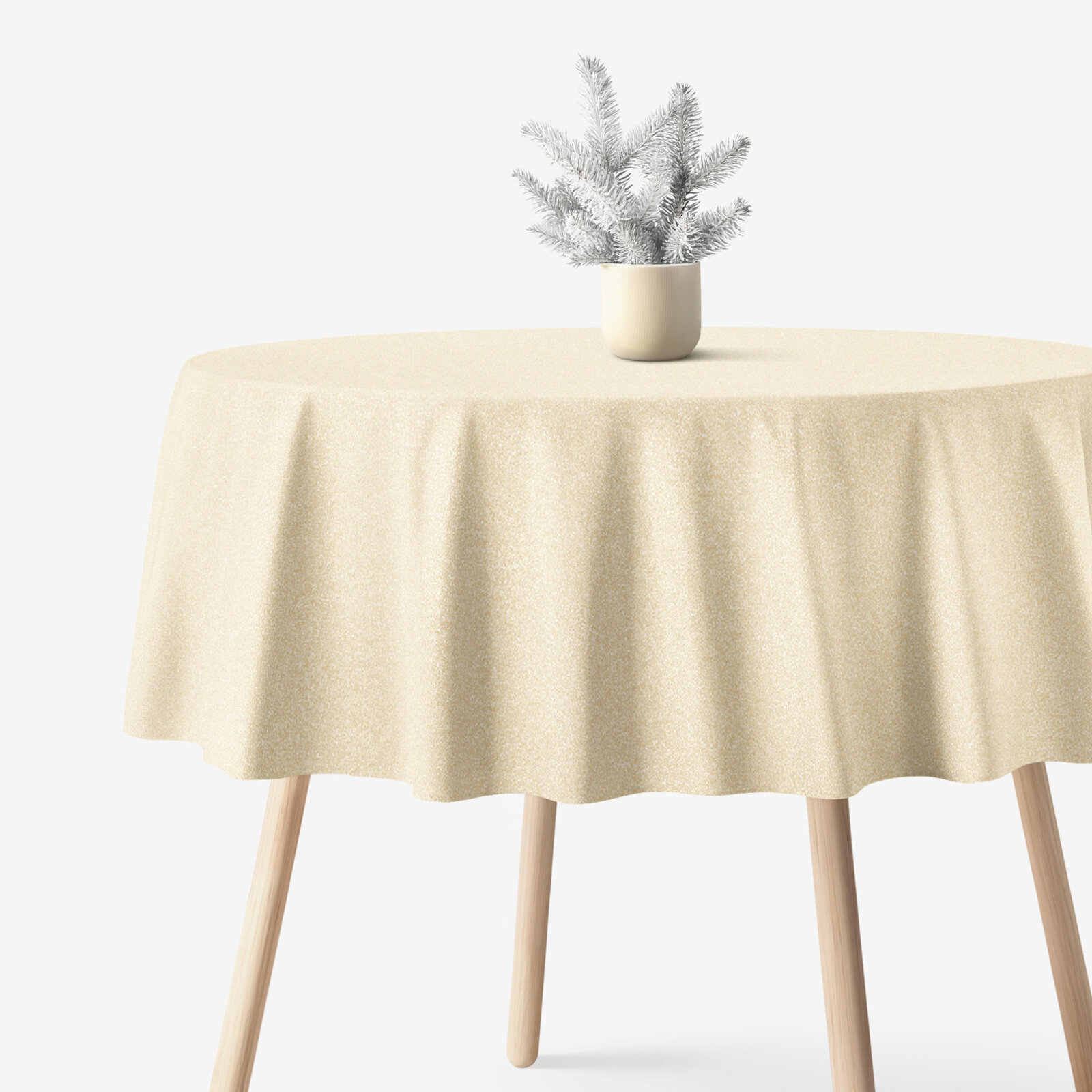 Exclusief rond tafelkleed - goud met glitters