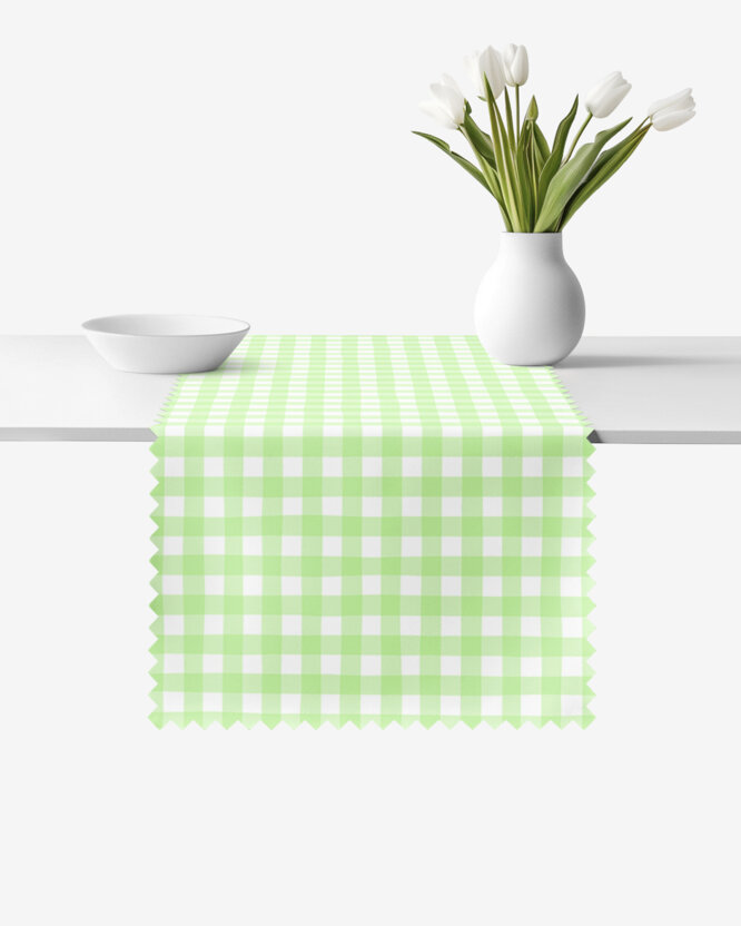Tafelloper teflon - Groene ruitjes