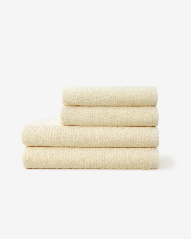 Katoenen badstof handdoek / badhanddoek Soft zonder boord - crème