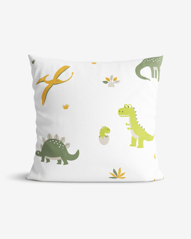Katoenen kussensloop voor kinderen - Dinosaurus avontuur
