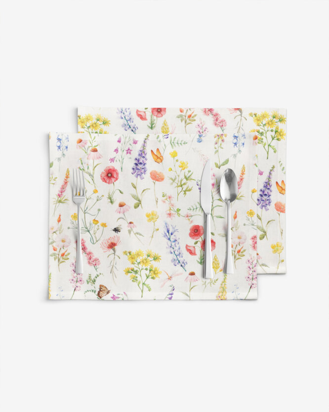 Placemat voor op tafel Valencia - Bloeiende weide - set 2st