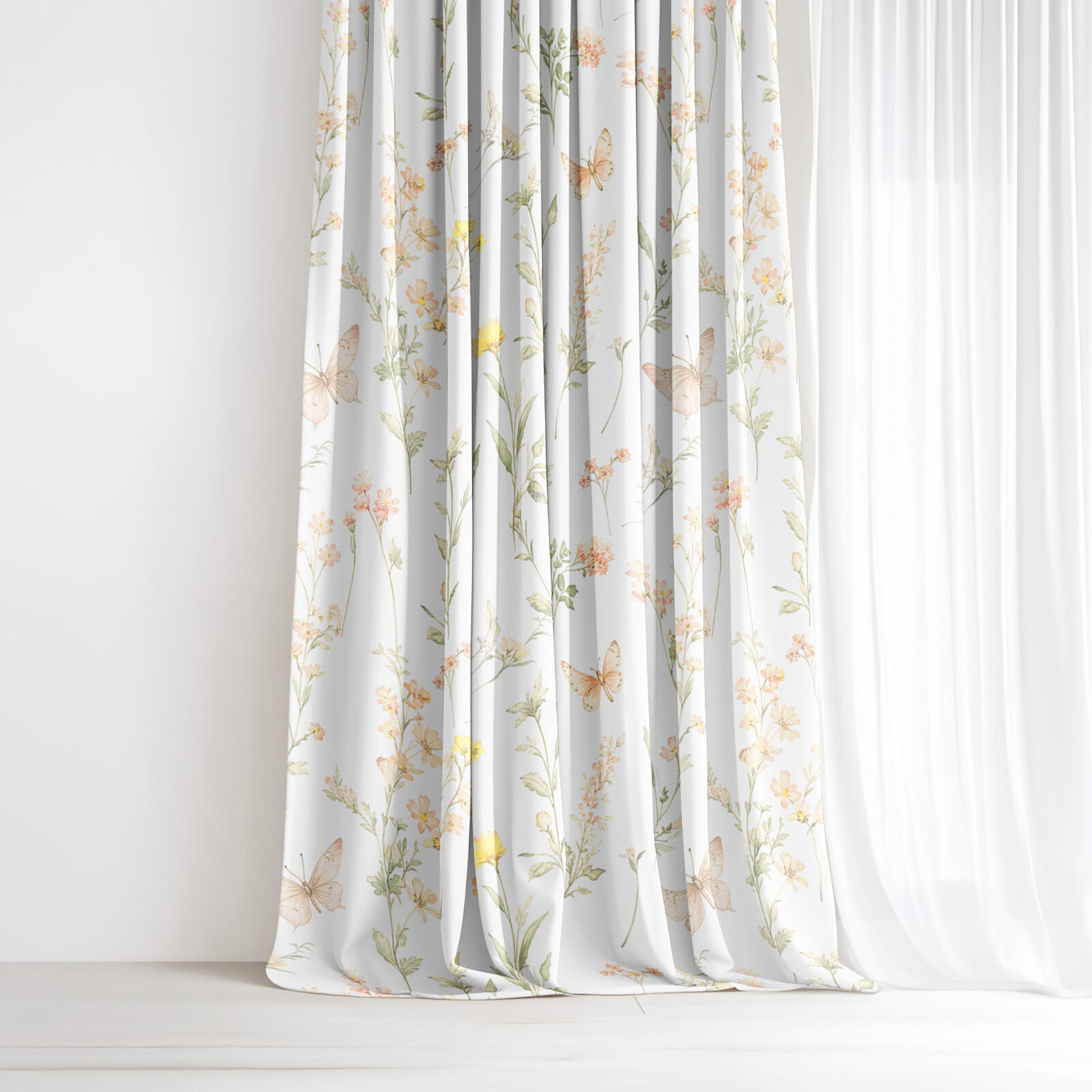 Decoratief gordijn Luca - Vlindertuin