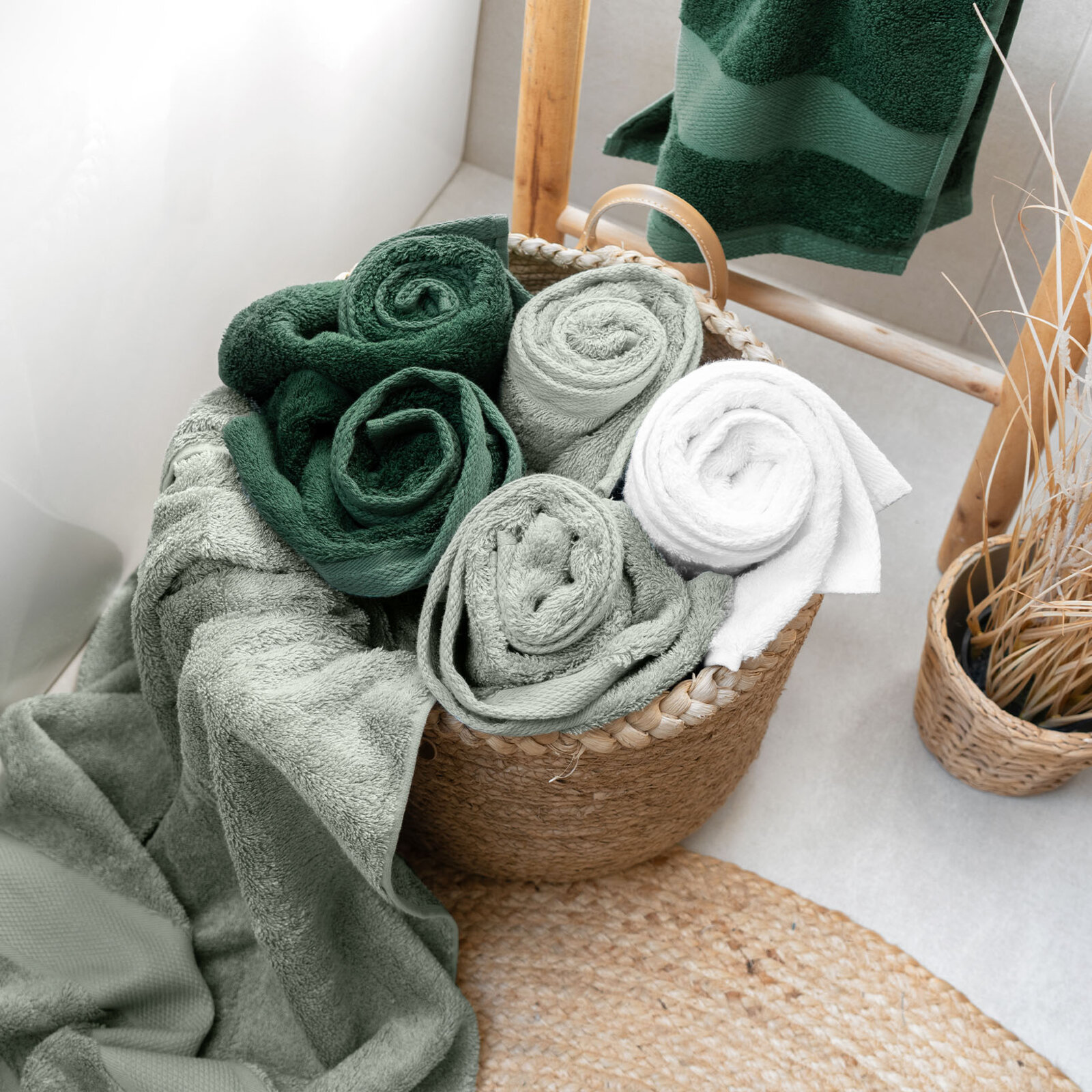 Bamboe handdoek/badhanddoek - smaragdgroen