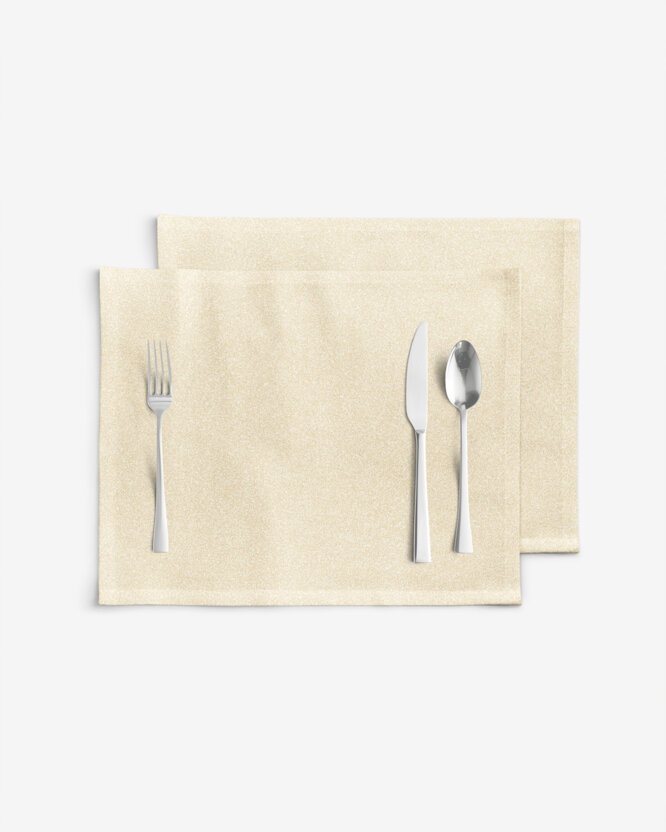 Exclusieve placemat voor op tafel - goud met glitters - set van 2 stuks