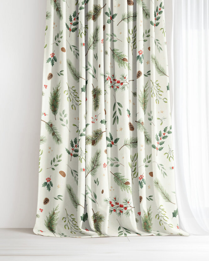 Decoratief gordijn Luca - Winters takjes