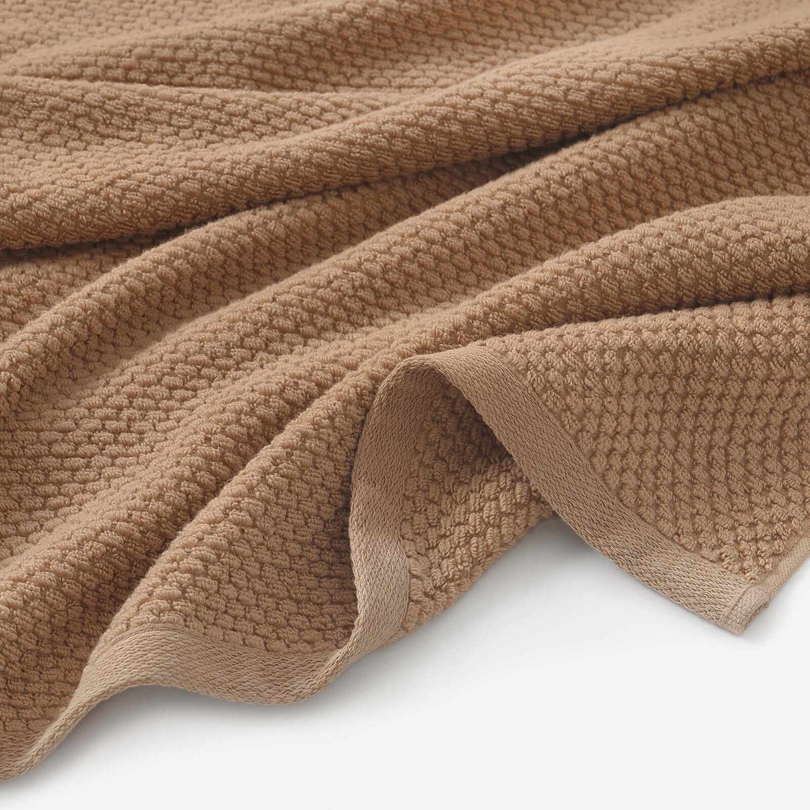 Katoenen badstof handdoek / badhanddoek Micro Pure - kaneel