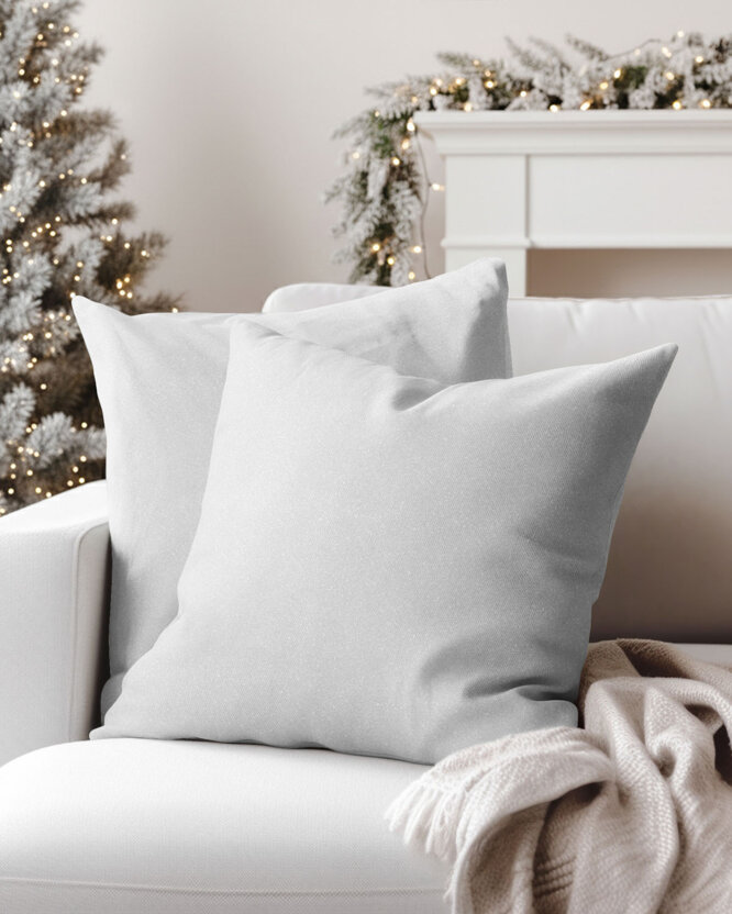 Decoratieve exclusief kussensloop - zilver met glitters