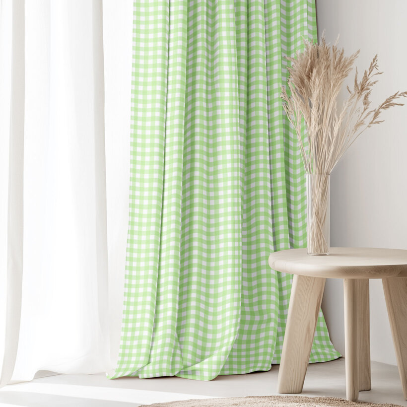 Decoratief gordijn Luca - Groene ruitjes