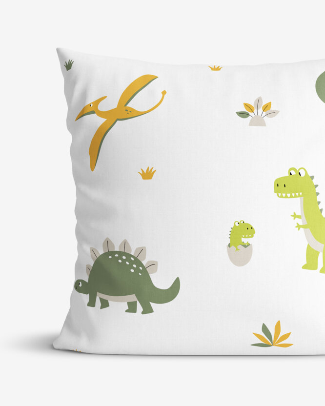 Katoenen kussensloop voor kinderen - Dinosaurus avontuur