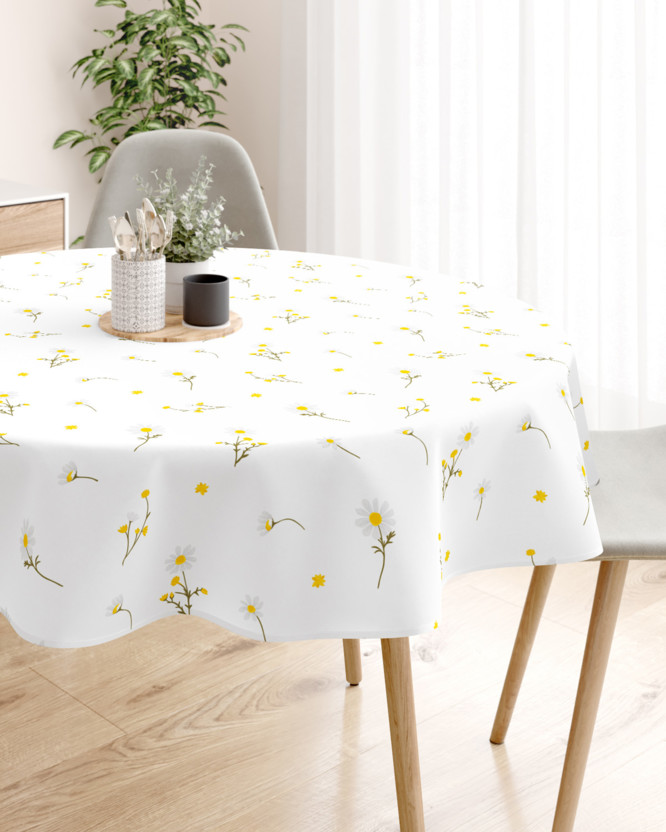 Rond tafelkleed 100% katoen renforcé - Kamille