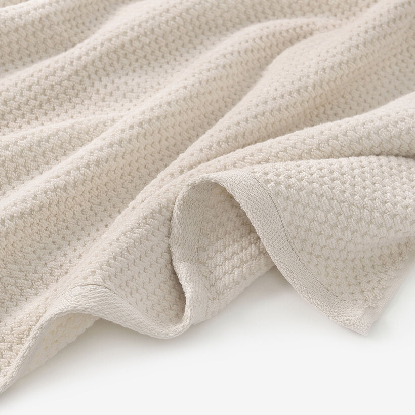 Katoenen badstof handdoek / badhanddoek Micro Pure - amandel