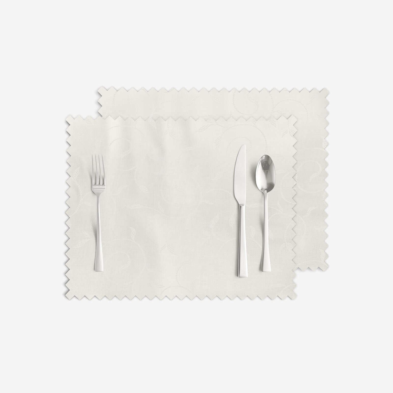 Feestelijke placemat voor de tafel teflon - crème met grote ornamenten - set 2 stuks
