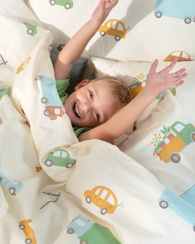 Katoenen beddengoed voor kinderen - Wereld van auto's