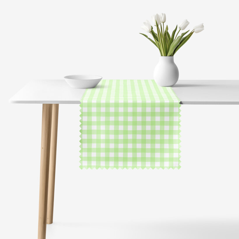 Tafelloper teflon - Groene ruitjes