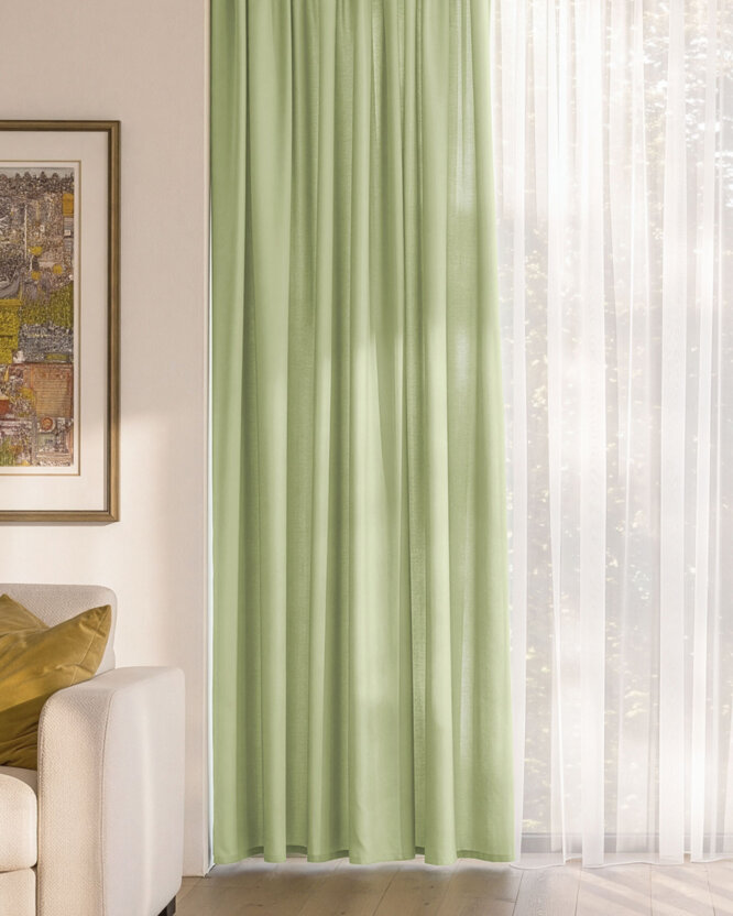 Decoratief gordijn Marbella - erwtjesgroen