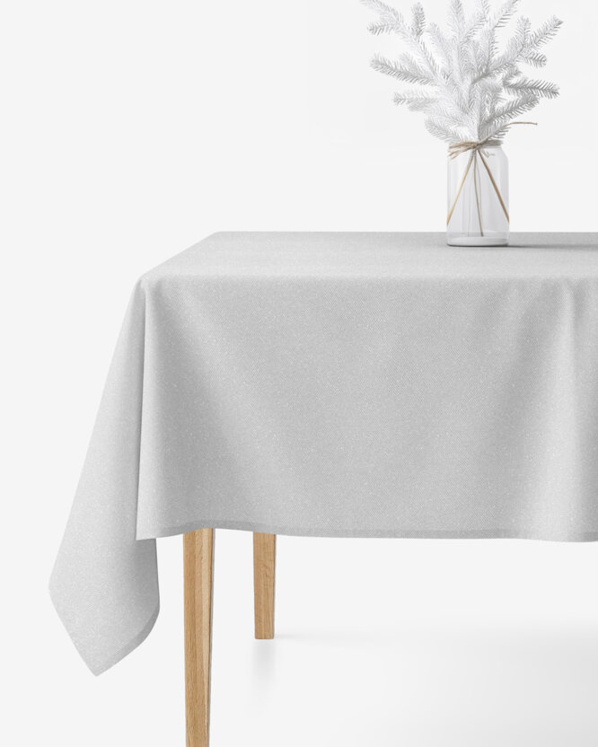 Exclusief rechthoekig tafelkleed - zilver met glitters