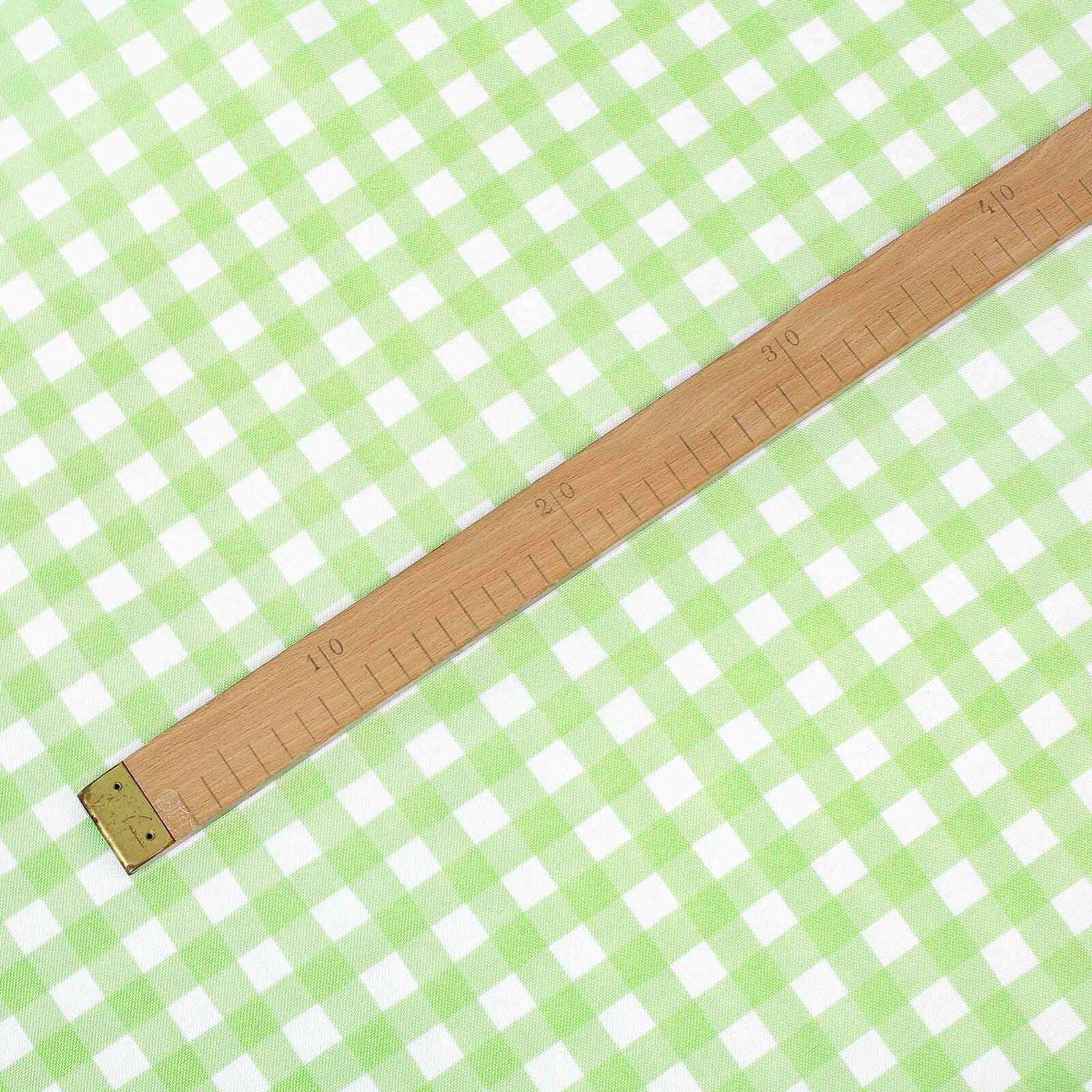 Stof met tefloncoating voor tafelkleden - Groene ruitjes