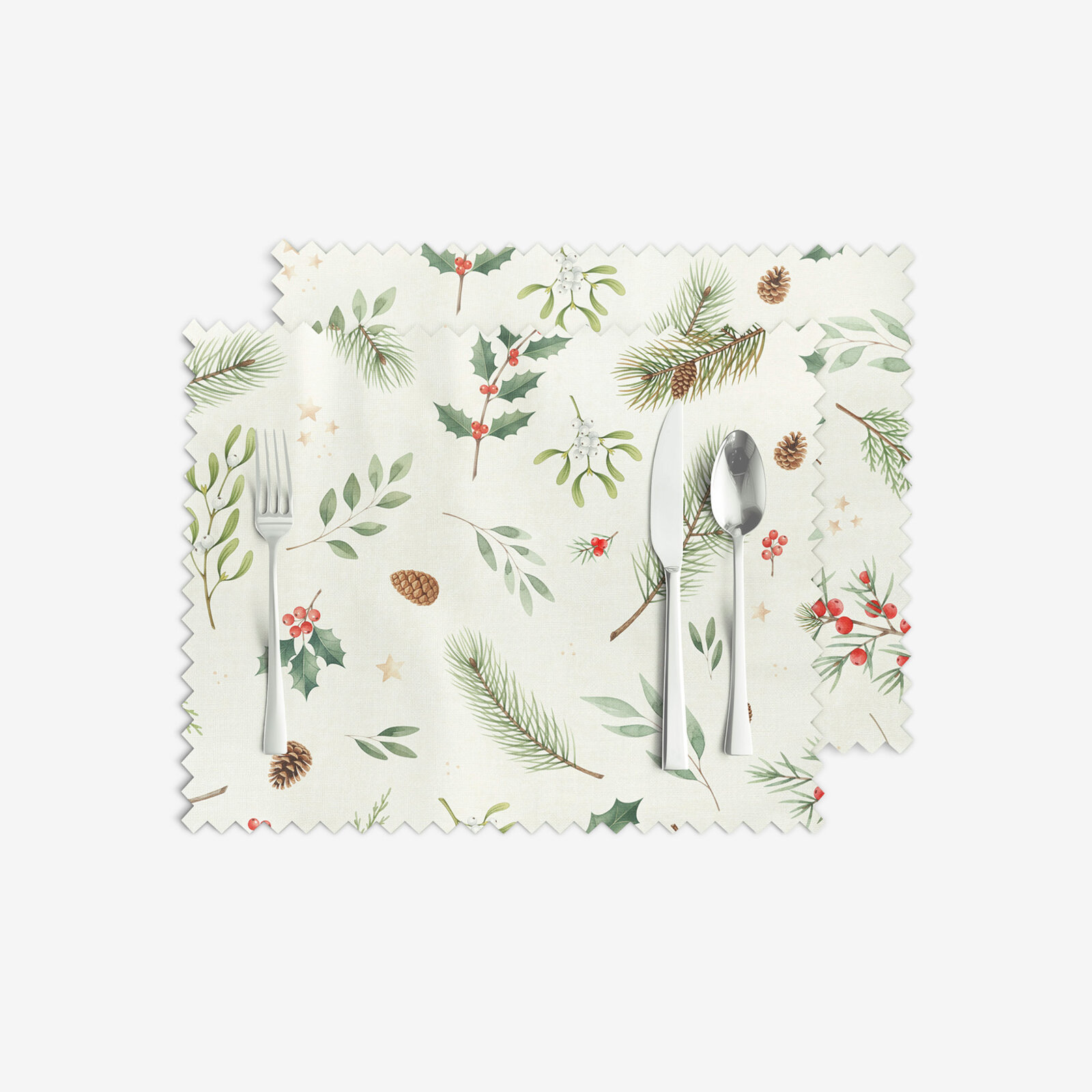 Teflon tafelplacemat - Winters takjes - set 2 stuks