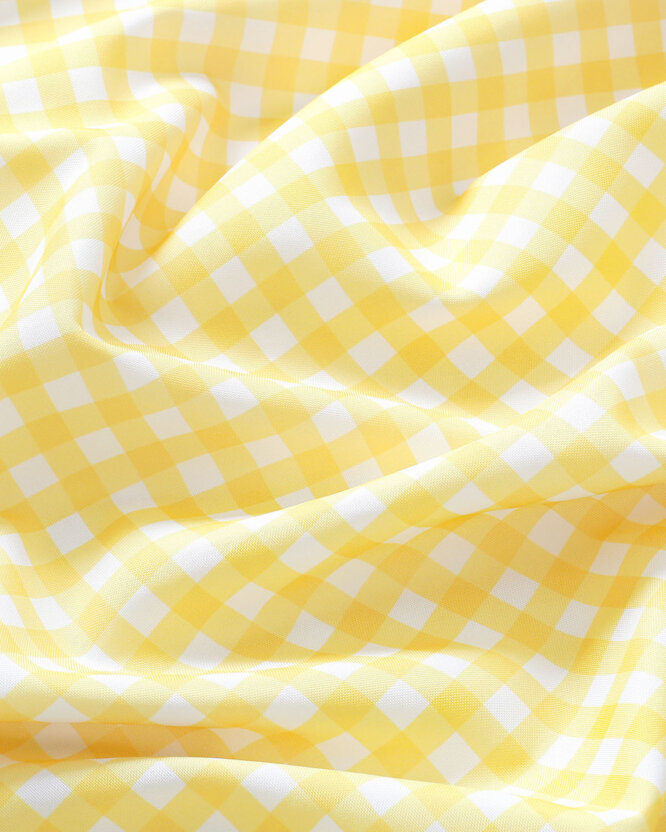 Rond teflon tafelkleed - Gele ruitjes