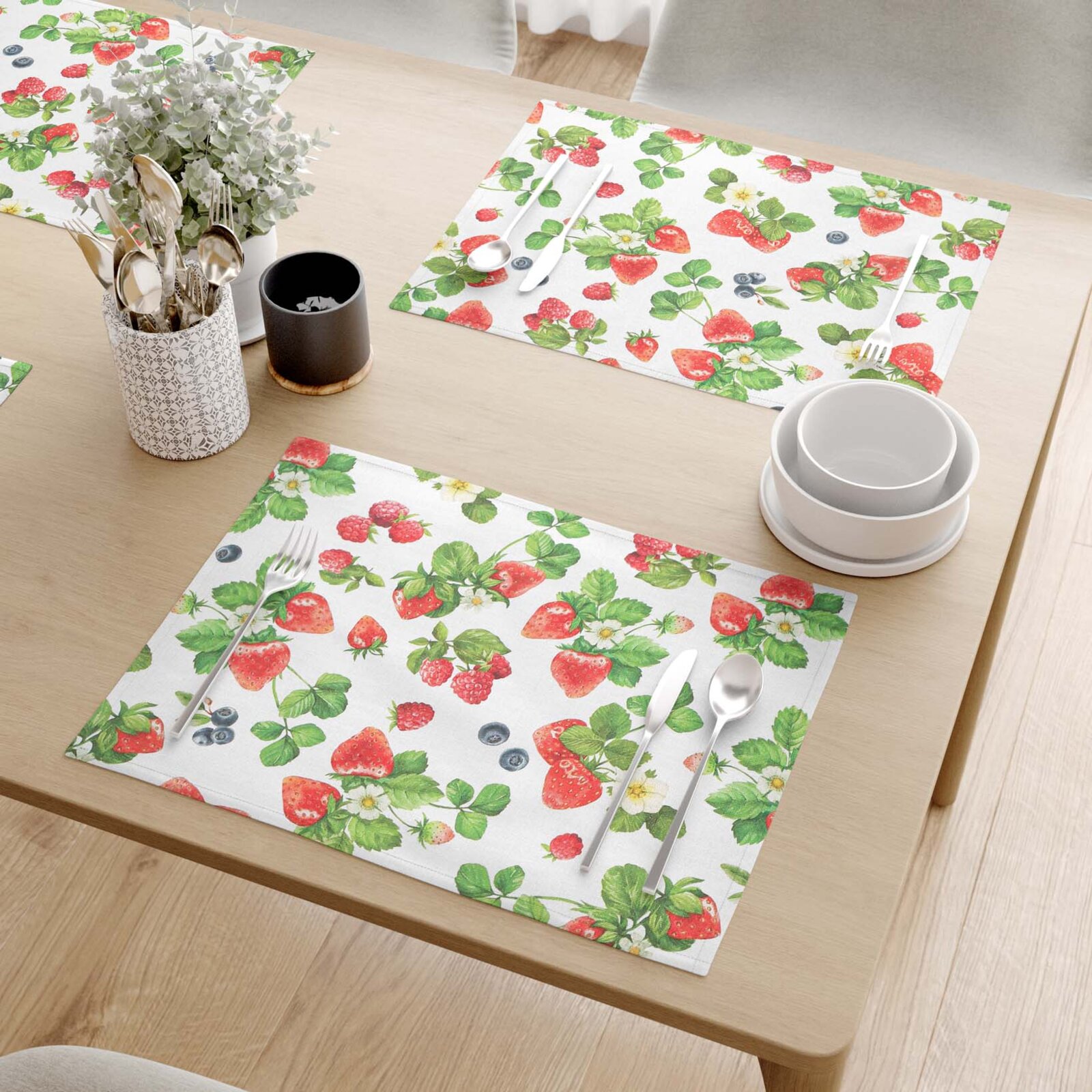 Placemat voor op tafel Valencia - Bosvruchten - set 2 stuks