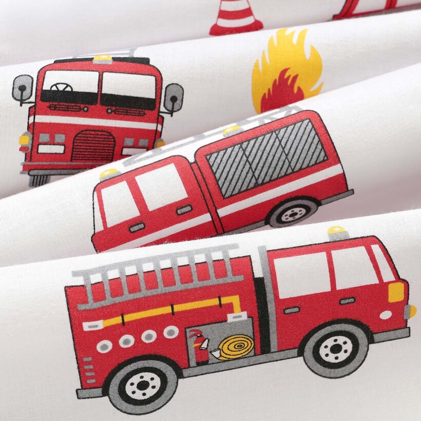 Katoenen hoeslaken voor een kinderbedje - Brandweerauto's