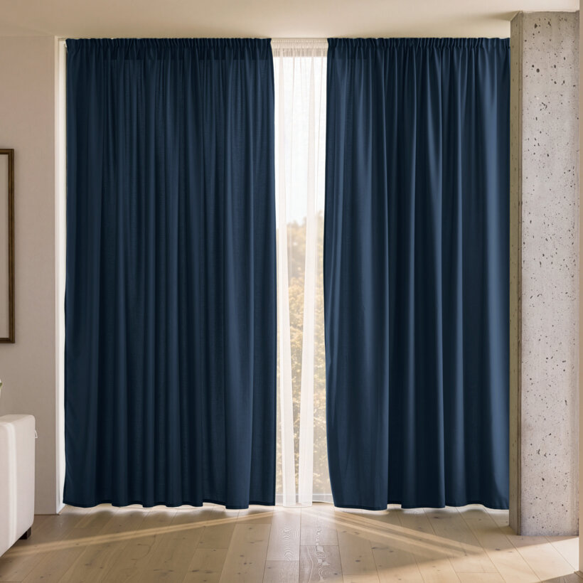 Decoratief gordijn Marbella - marineblauw