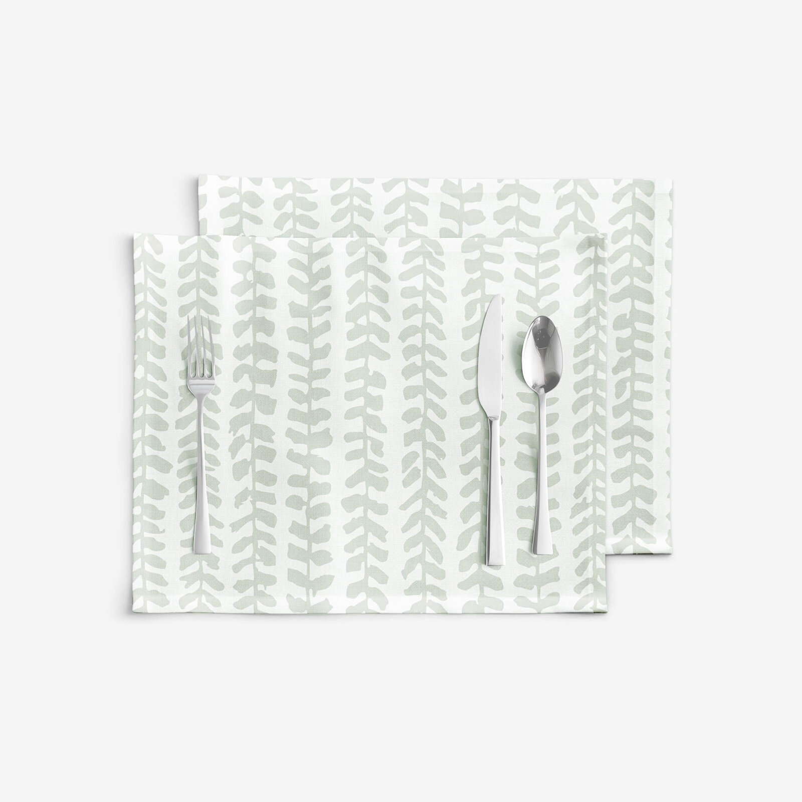 Placemat voor de tafel 100% katoen renforcé - Scandinavische blaadjes - set 2 stuks