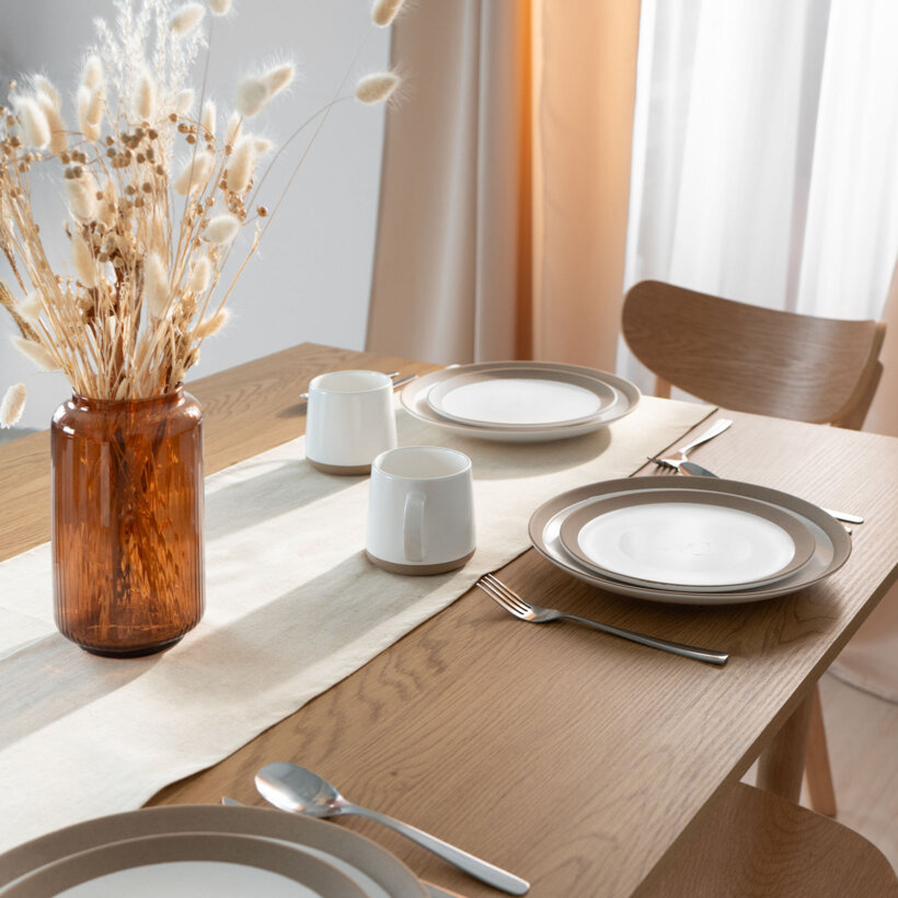 Tafelloper van linnenmix - ongebleekt