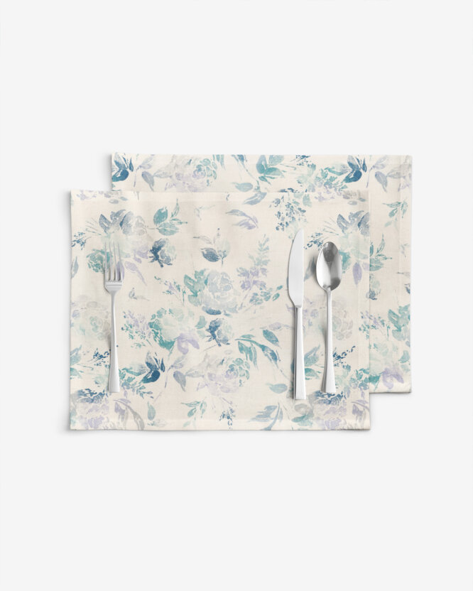Placemat voor de tafel Valencia - Plantenafdrukken - set 2 stuks