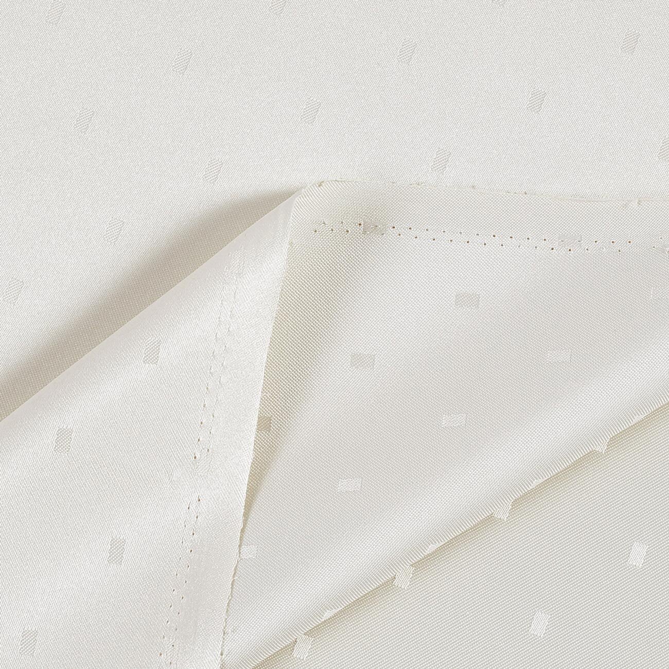 Stof met tefloncoating voor tafelkleden - crème met glanzende rechthoekjes