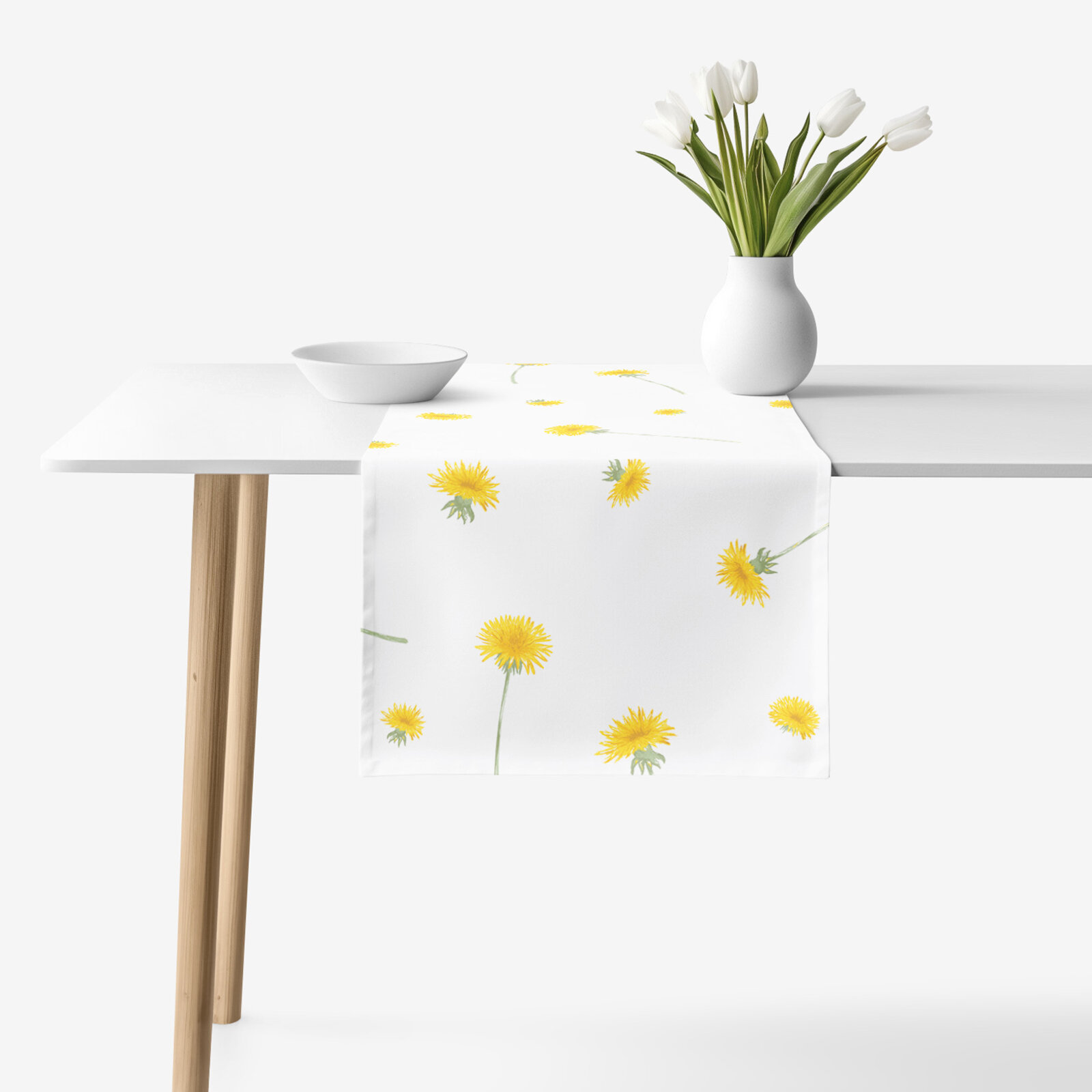 Tafelloper 100% katoen renforcé - Paardenbloemen
