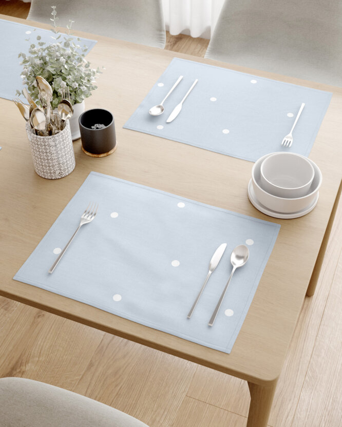 Placemat 100% katoen renforcé - Stippen op hemelsblauw - set van 2 st.