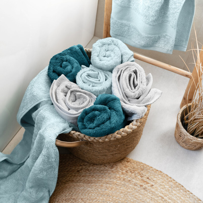 Bamboe handdoek/badhanddoek - hemelsblauw