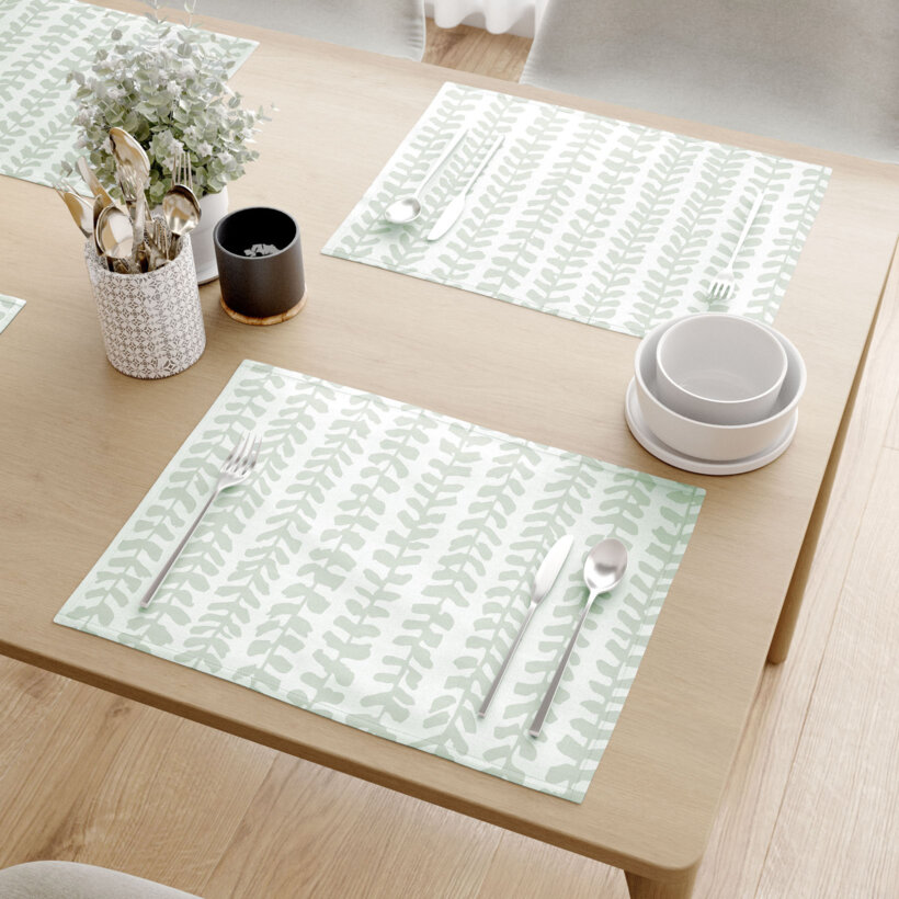 Placemat voor de tafel 100% katoen renforcé - Scandinavische blaadjes - set 2 stuks