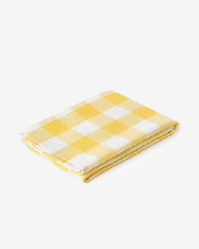 Katoenen theedoek voor de keuken - Gele ruiten