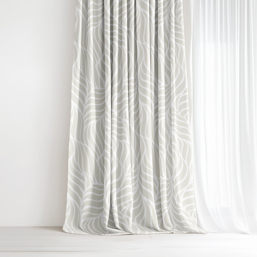 Decoratief gordijn Luca - Beige lijnen