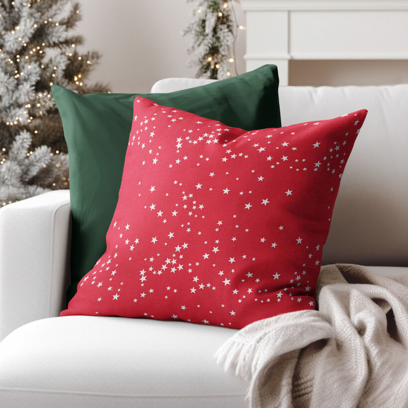 Decoratieve kussensloop Valencia - Sterretjes op rood