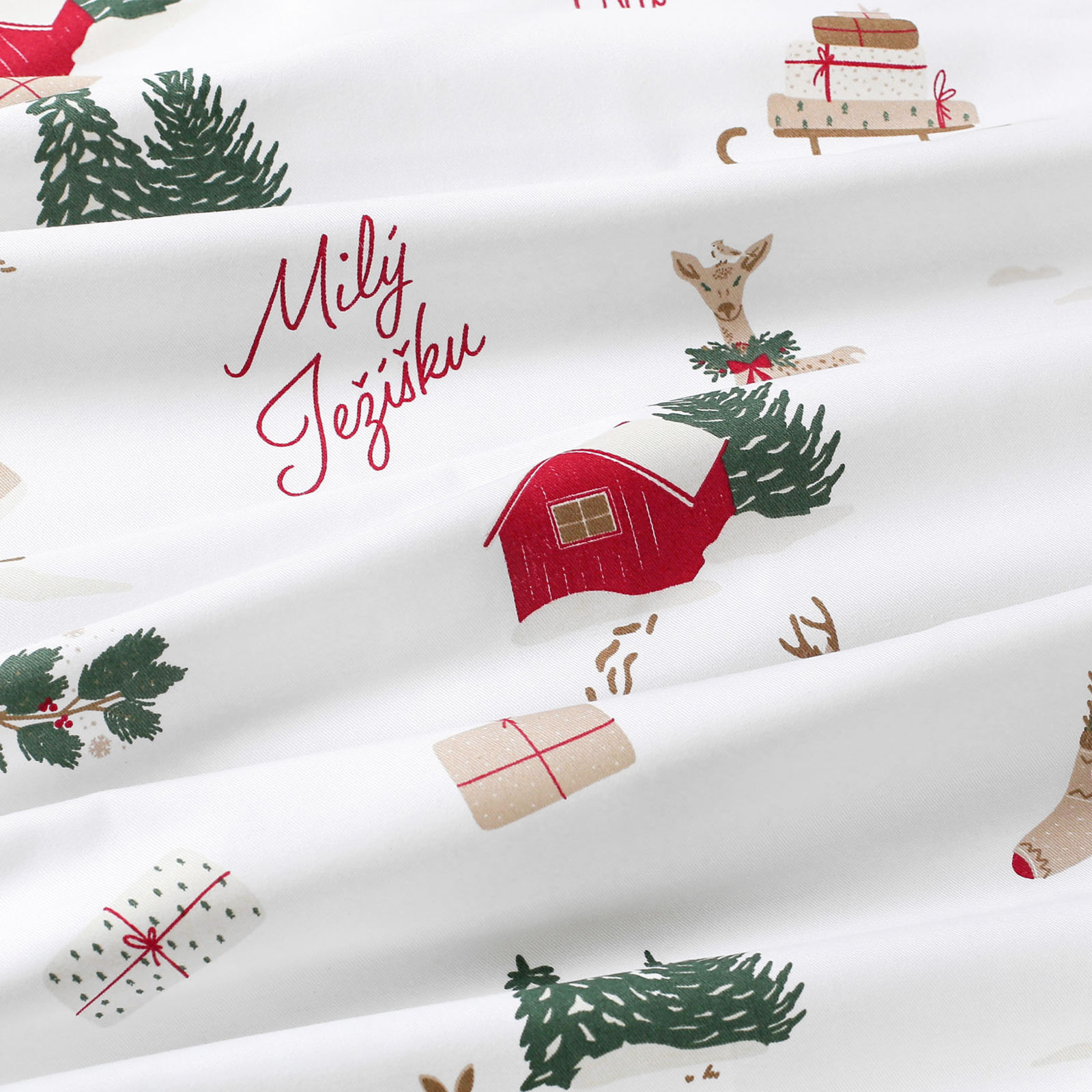Kerst katoenen stevige stof - Tsjechische Kerst