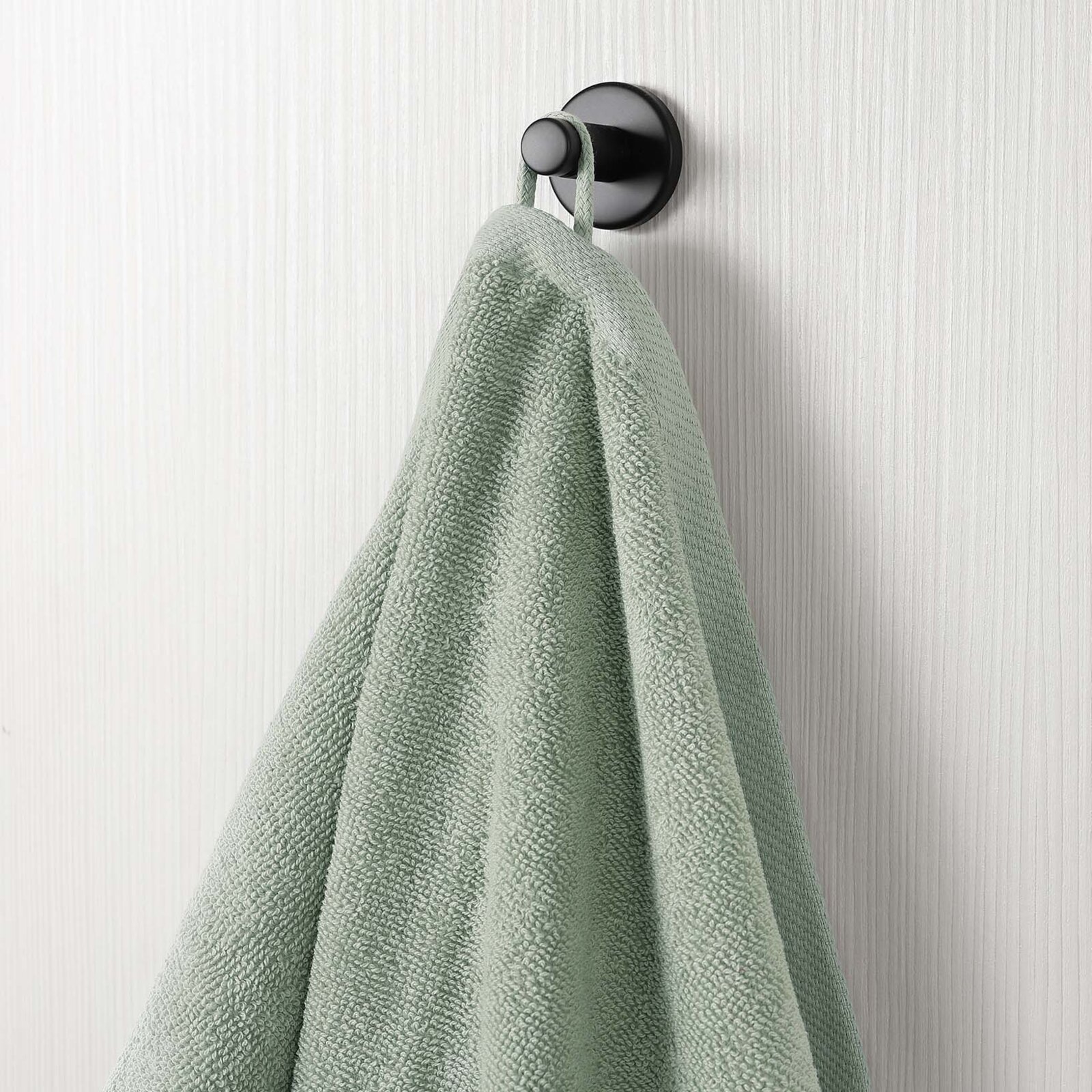 Katoenen badstof handdoek / badhanddoek Soft zonder boord - saliegroen