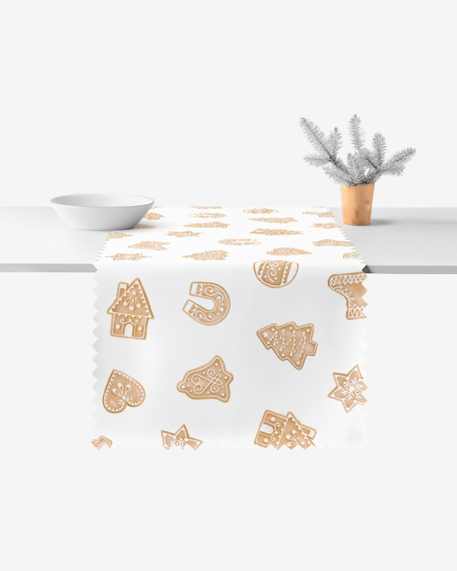 Kerst tafelloper teflon - Peperkoekjes