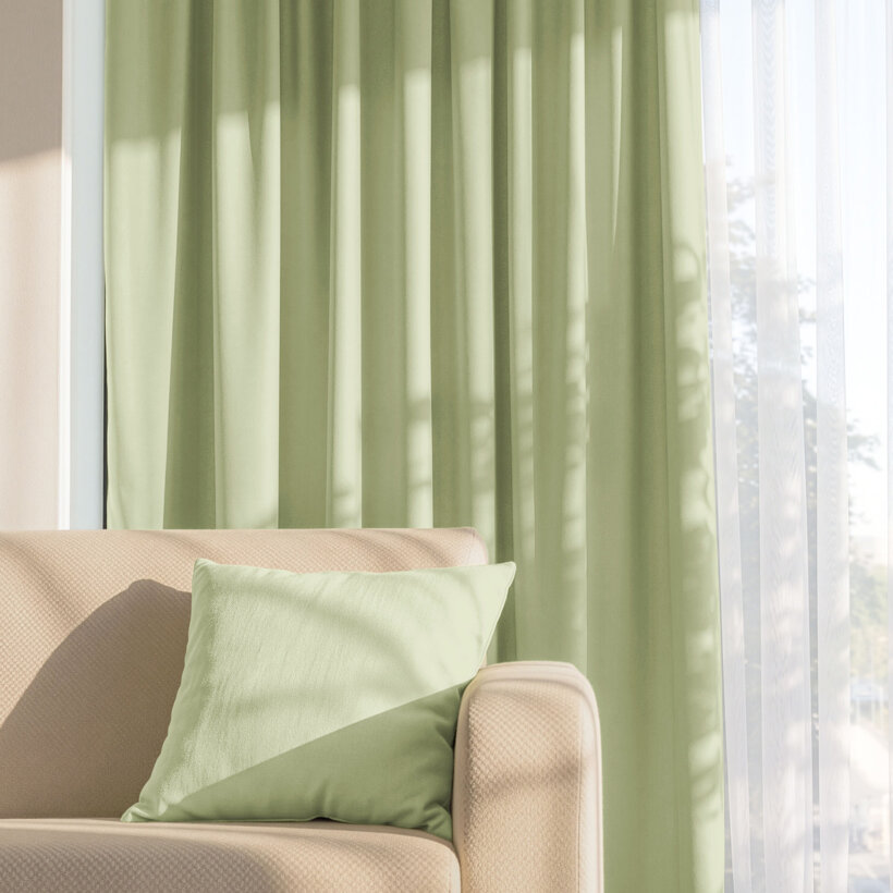 Decoratief gordijn Marbella - erwtjesgroen