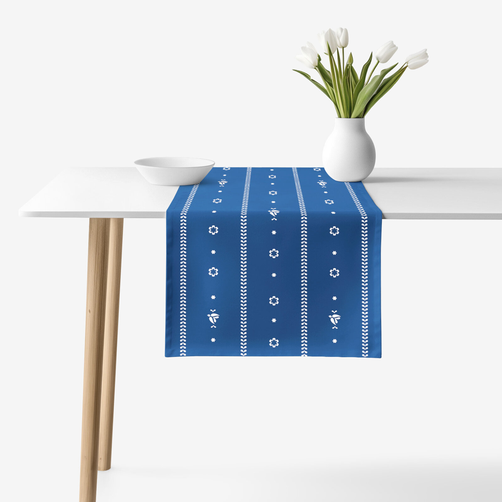 Tafelloper 100% katoen renforcé - Na mú dušu op blauw