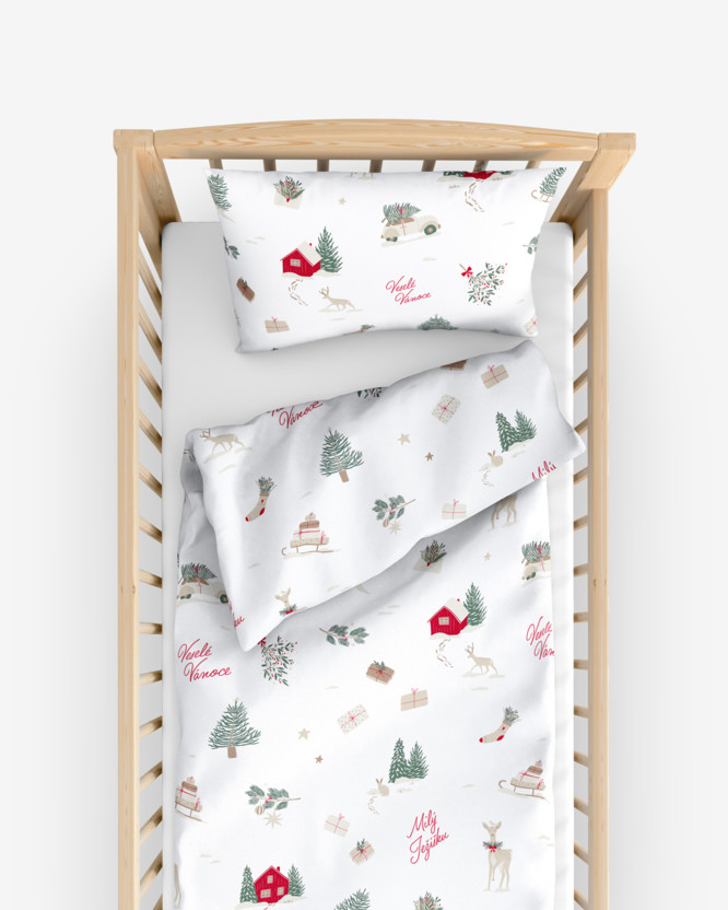 Kerst katoenen beddengoed voor een kinderbedje - Tsjechische Kerst