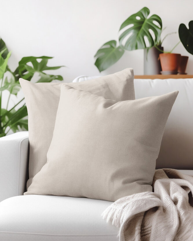 Decoratieve kussensloop Marbella - latte