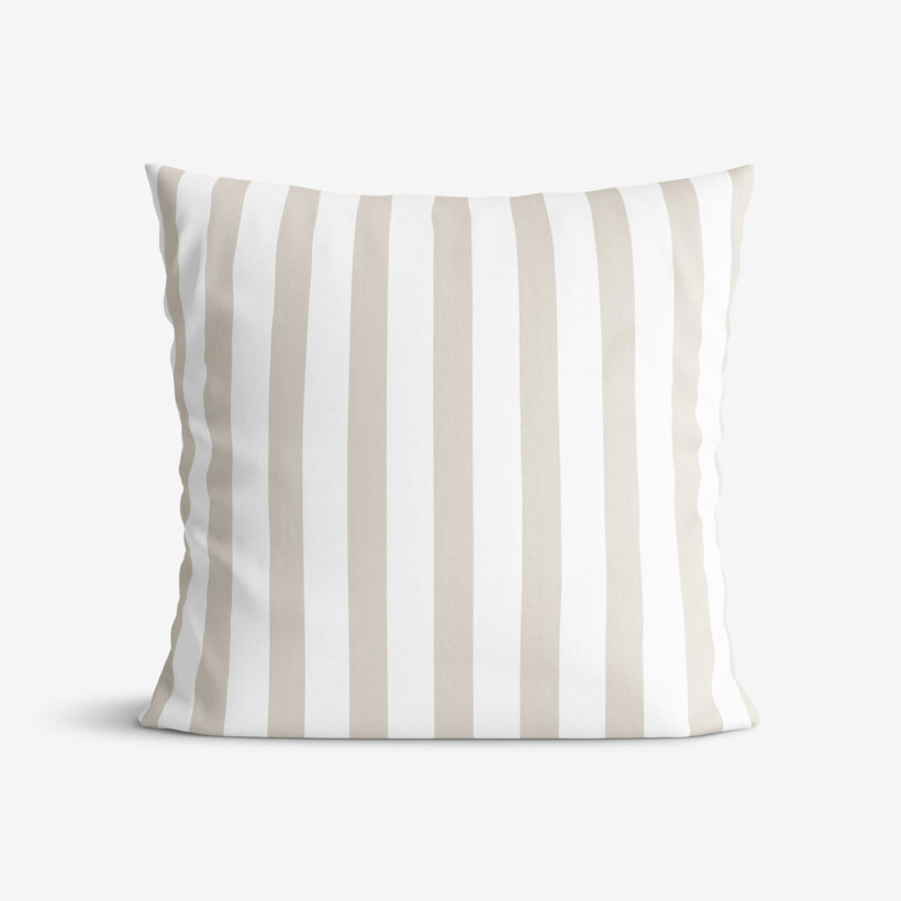 Katoenen kussensloop - Latte streepjes
