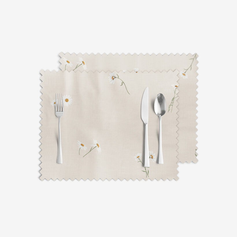 Teflon tafelplacemat - Madeliefjes - set van 2 stuks