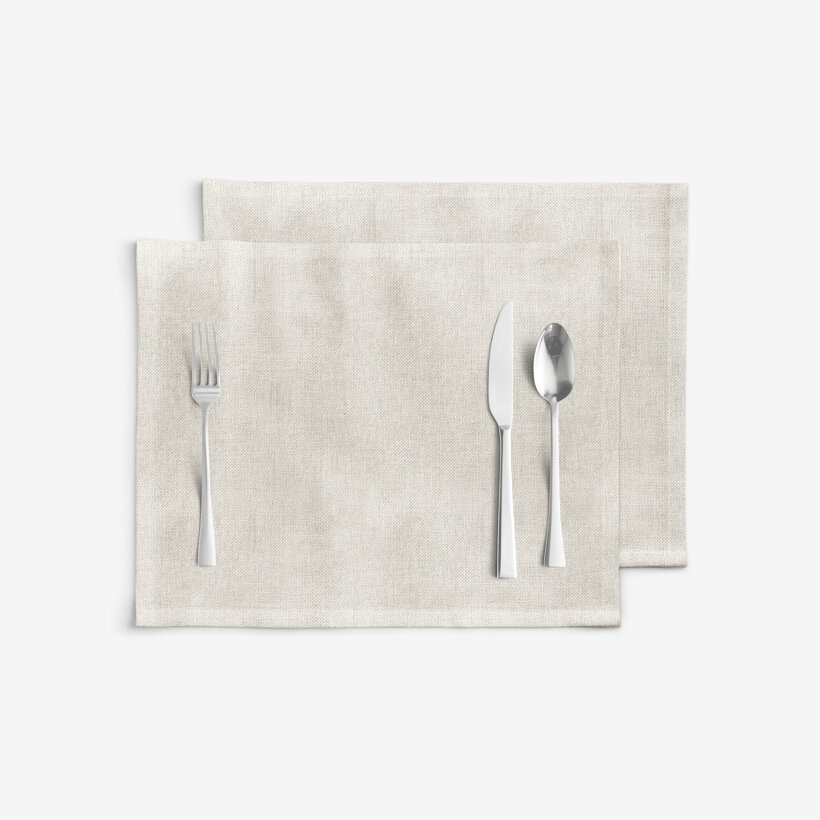 Placemat voor tafel Malaga - ongebleekt - set 2 stuks