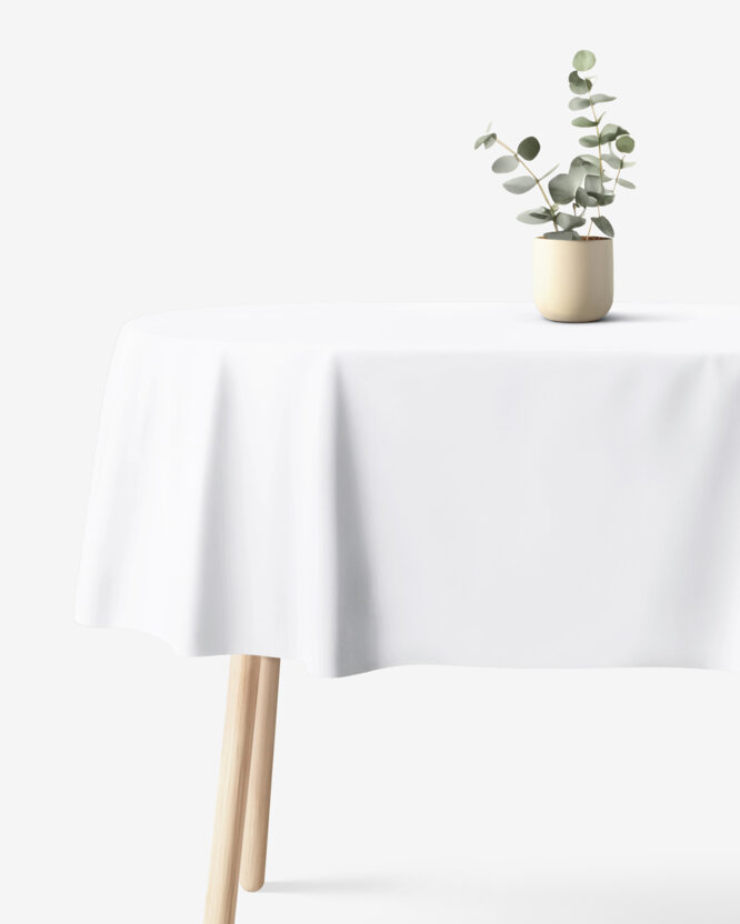 Ovaal tafelkleed 100% katoen renforcé - wit
